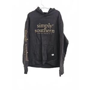 Simply Southern Youth Large Black Hoodie Sweater Fondee En Carolina En Turtles